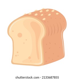 bread cartoon icon flat isolated