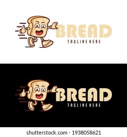 logo de la caricatura de pan - pastel de caricatura con logo