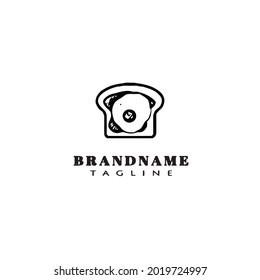 diseño de icono de caricatura de pan plantilla de diseño de vector moderno simple