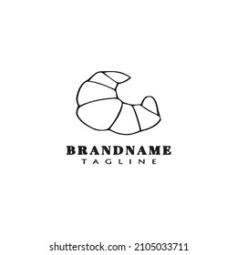 Logo-Design-Vorlage für Brot-Cartoons schwarz, moderne einzelne Vektorgrafik