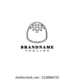 diseño del icono del logo de la caricatura de pan imagen plana de diseño negro moderno aislado