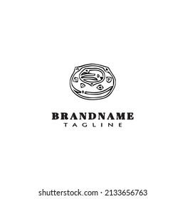 bread cartoon logo icon design simple black modern isolated vector illustration