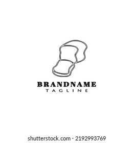 diseño de icono del logotipo de caricatura de pan ilustración vectorial moderna