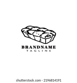 bread cartoon logo icon design cute black modern isolated vector illustration