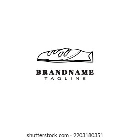 bread cartoon logo icon design template black modern isolated illustration