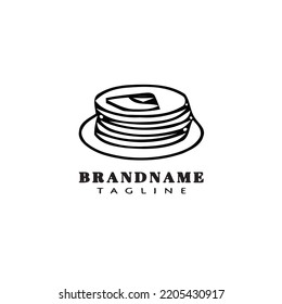 bread cartoon logo icon design template black modern isolated simple illustration