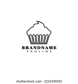 bread cartoon logo icon design template black modern isolated vector cute