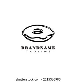 diseño del icono del logo de la caricatura de pan ilustración del vector creativo negro