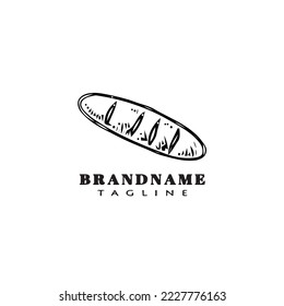 bread cartoon logo icon design cute black modern isolated vector illustration