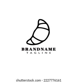 bread cartoon logo icon template black modern isolated vector illustration
