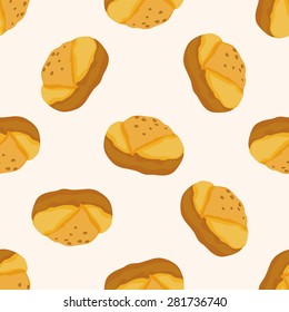 bread , cartoon seamless pattern background