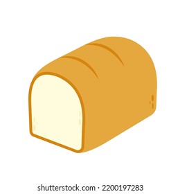 Bread cartoon vector. Bread, bakery icon, sliced fresh wheat bread isolated on white background.