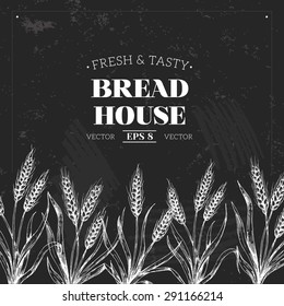 Bread chalkboard design template. Vector illustration