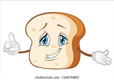 bread character cartoon vector