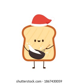 Bread character design. Bread cartoon vector.