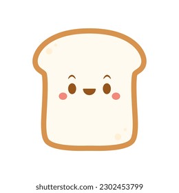 Bread character design. Cute funny bread toast character. Vector flat line cartoon kawaii character illustration icon. Toast with face character mascot concept.