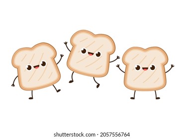 Diseño de caracteres de pan. Pan de fondo blanco.