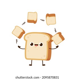 Bread character design. Bread on white background.