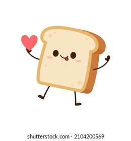 Bread character design. Bread on white background.