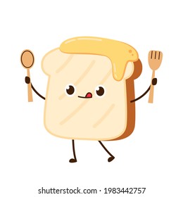 Bread character.  free space for text. bread logo design. Honey on bread.