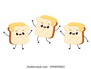 Bread character. bread symbol. free space for text. bread logo design. Honey on bread.
