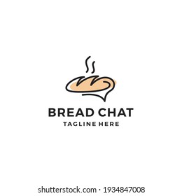 Bread chat logo design vector illustration