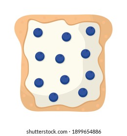 bread with cheese and blueberrys in the top of it vector illustration design