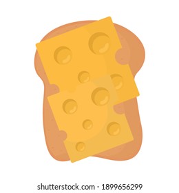 bread with cheese in the top of it vector illustration design
