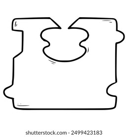 bread clip illustration hand drawn isolated vector	