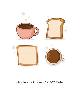 Bread and Coffee Illustration - EPS 10 Vector