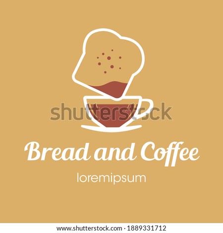 Bread and Coffee logo symbol or icon template design