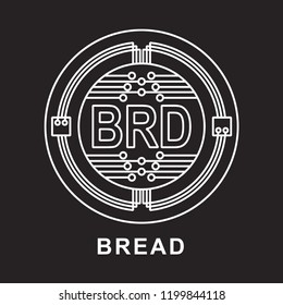 bread coin Cryptocurrency  icon with black background