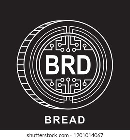 bread coin Cryptocurrency  icon with black background