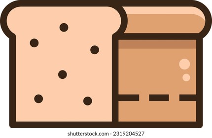 Bread Color Line Icon, Vector Icon