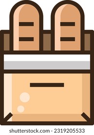 Bread Color Line Icon, Vector Icon