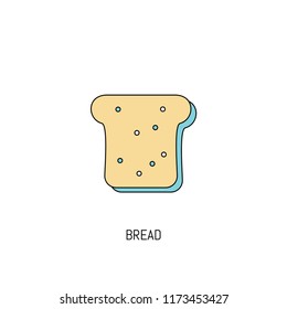 Bread colorful line icon. Simple Icon illustration. Bun Line Icon Useful For Web, Mobile, Software & Apps. Eps-10.