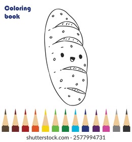 bread coloring book design illustration