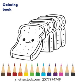 bread coloring book design illustration