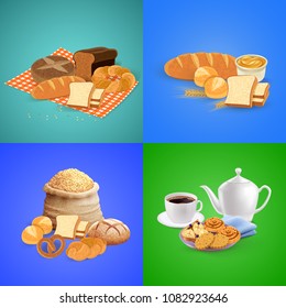 Bread Concept Icons Set