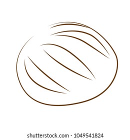 bread contour vector illustration isolated