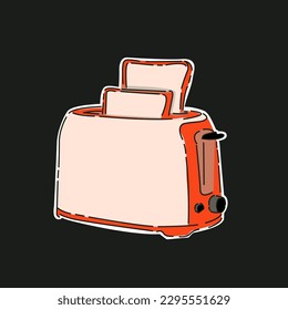 Diseño de ilustraciones de pan y utensilios de cocina en 3 colores con texto japonés