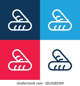 Brot Vier-Farben-Symbol-Set für Coupé-Blau und Rot