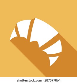 bread croissant Icon with a long shadow