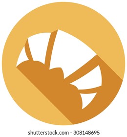 bread croissant Icon with a long shadow