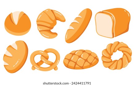 Bread Croissant Loaf Bakery Bake Illustration Vector EPS Bundle