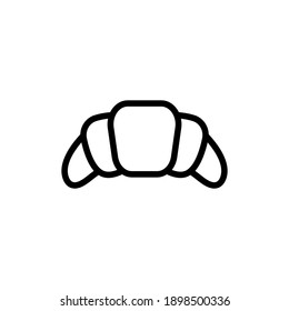 Bread Croissant Vector Line Style Icon