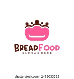 Bread crown logo vector template, Creative King bread logo design concepts