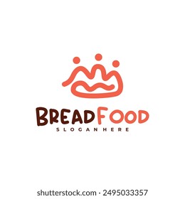 Bread crown logo vector template, Creative King bread logo design concepts