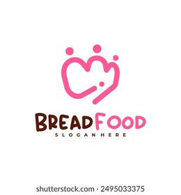 Bread crown logo vector template, Creative King bread logo design concepts