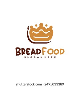 Bread crown logo vector template, Creative King bread logo design concepts